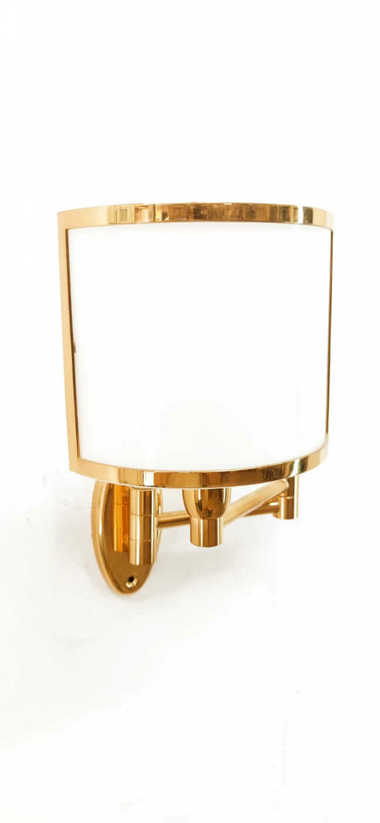 Brass wall lamp and glass diffuser, 1980s 9