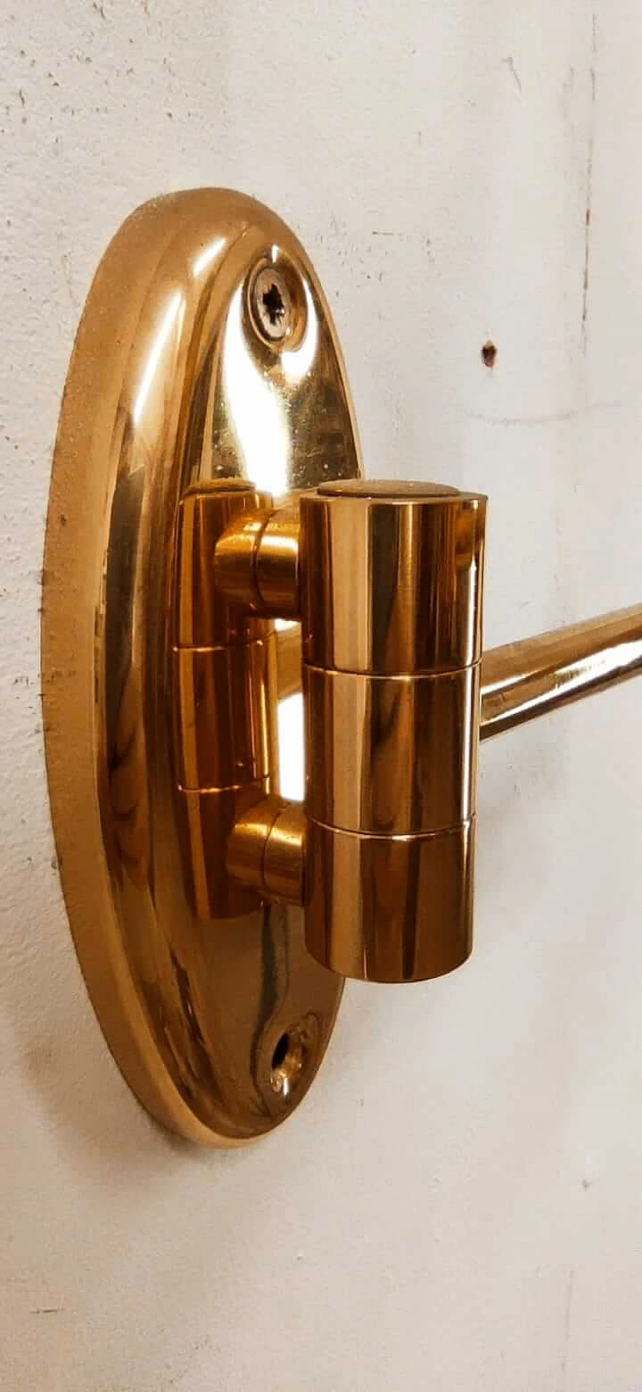Brass wall lamp and glass diffuser, 1980s 13