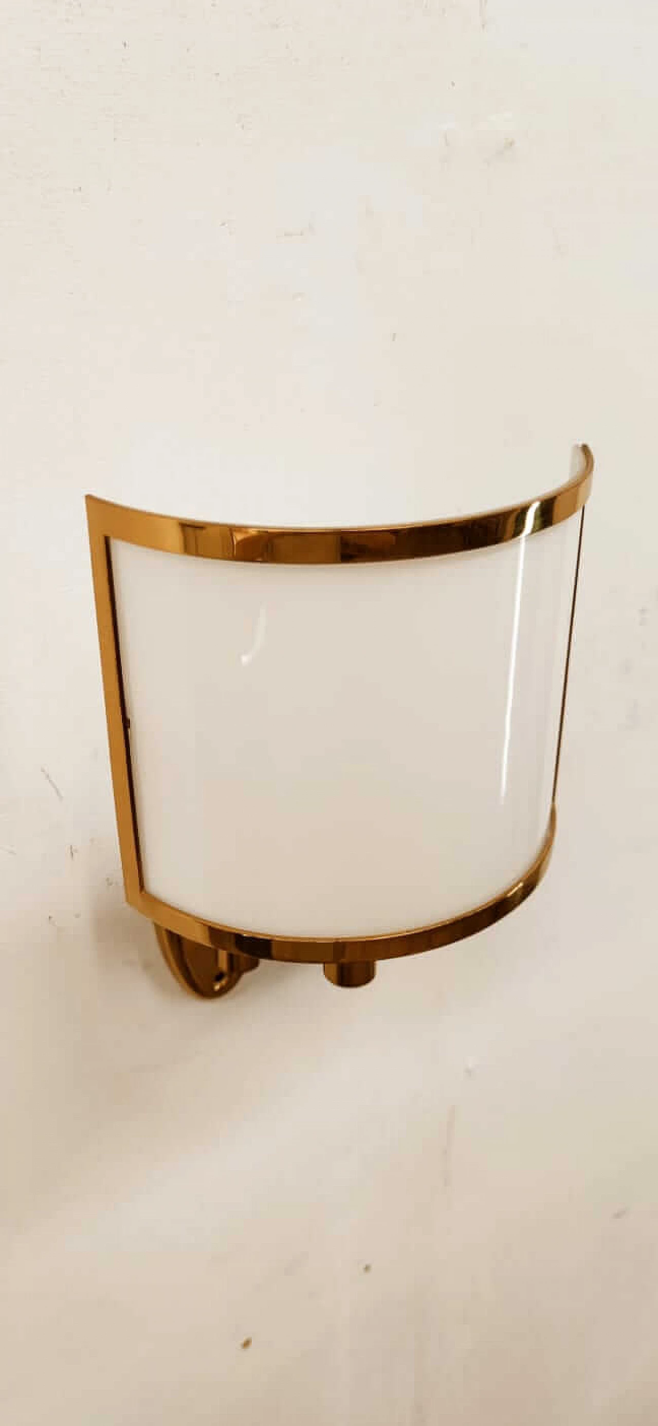 Brass wall lamp and glass diffuser, 1980s 16