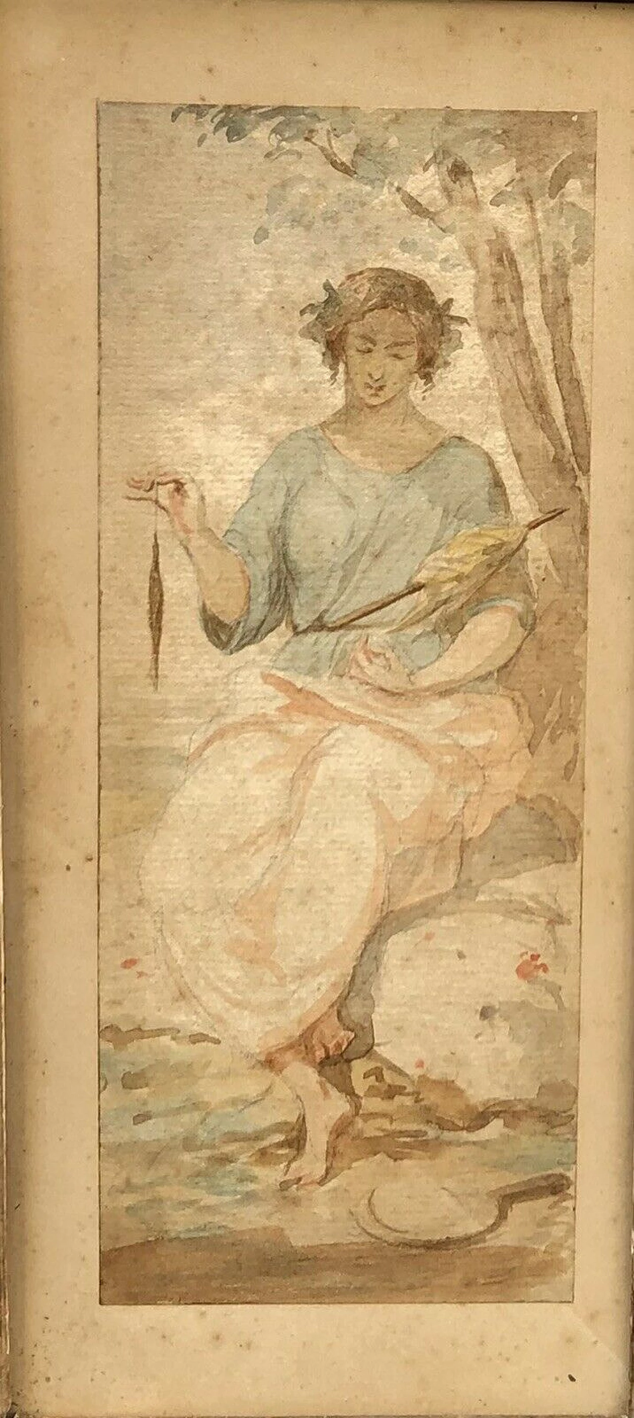 Triptych of watercolours by Viger on laid paper, 19th century 4