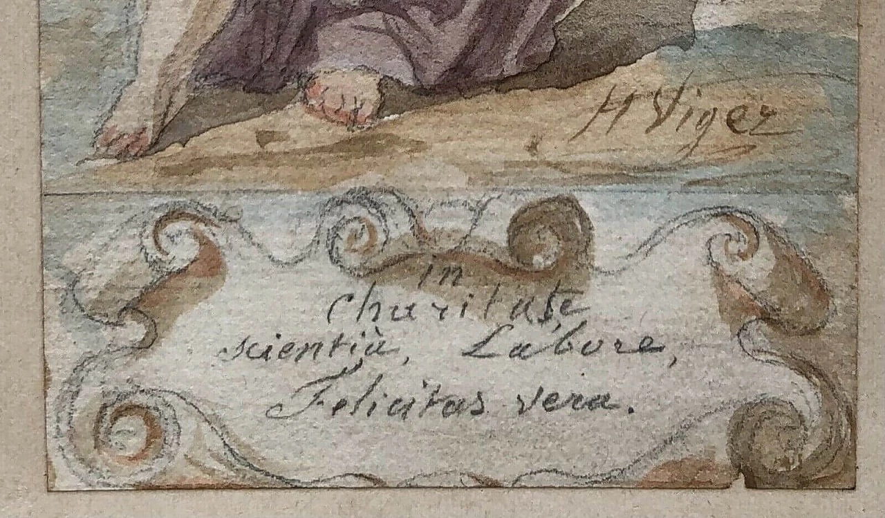 Trittico di acquerelli  firmati  Jean Louis Victor Viger du Vigneau 5