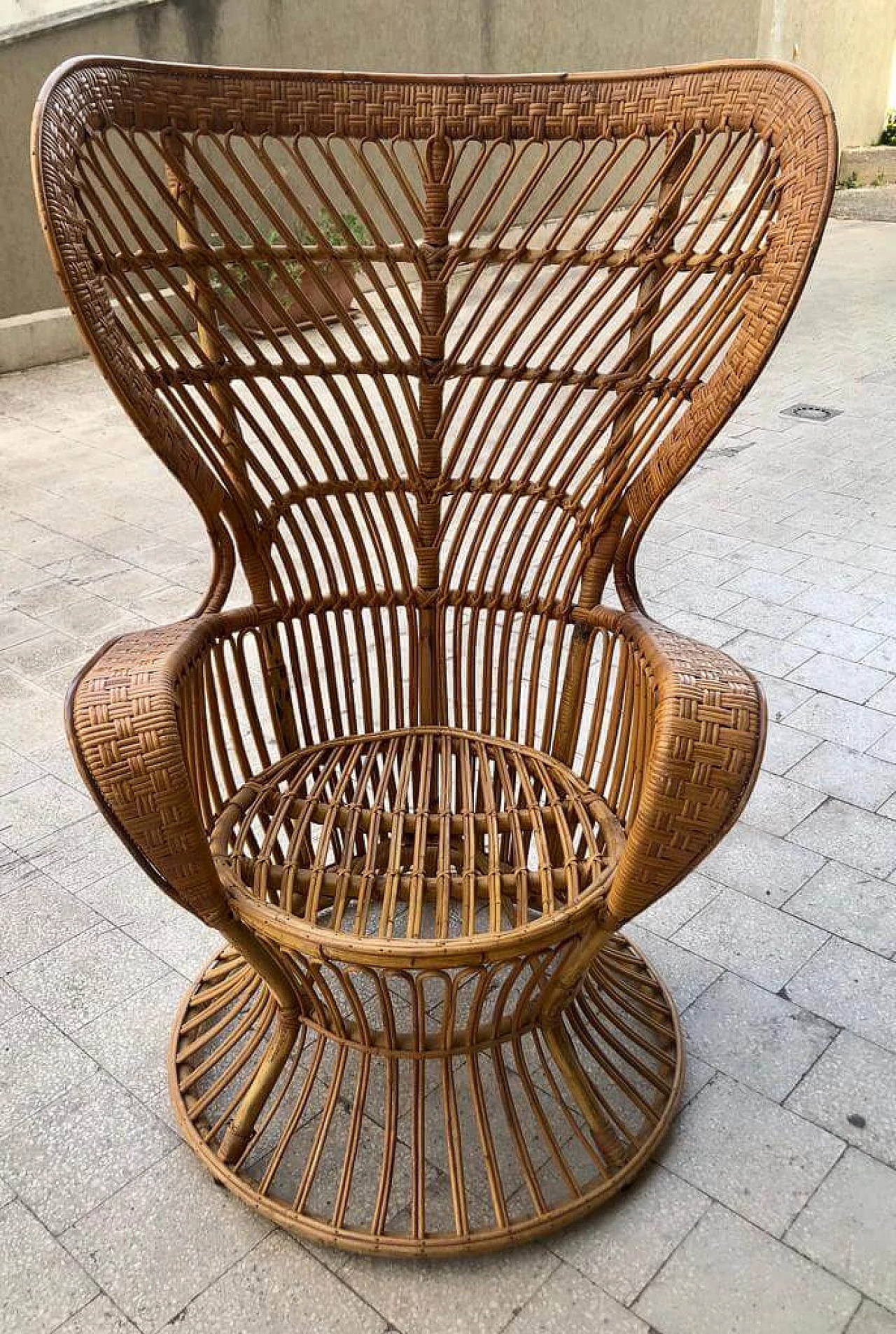 Rattan armchair by Lio Carminati and Gio Ponti for Bonacina, 1950s 1