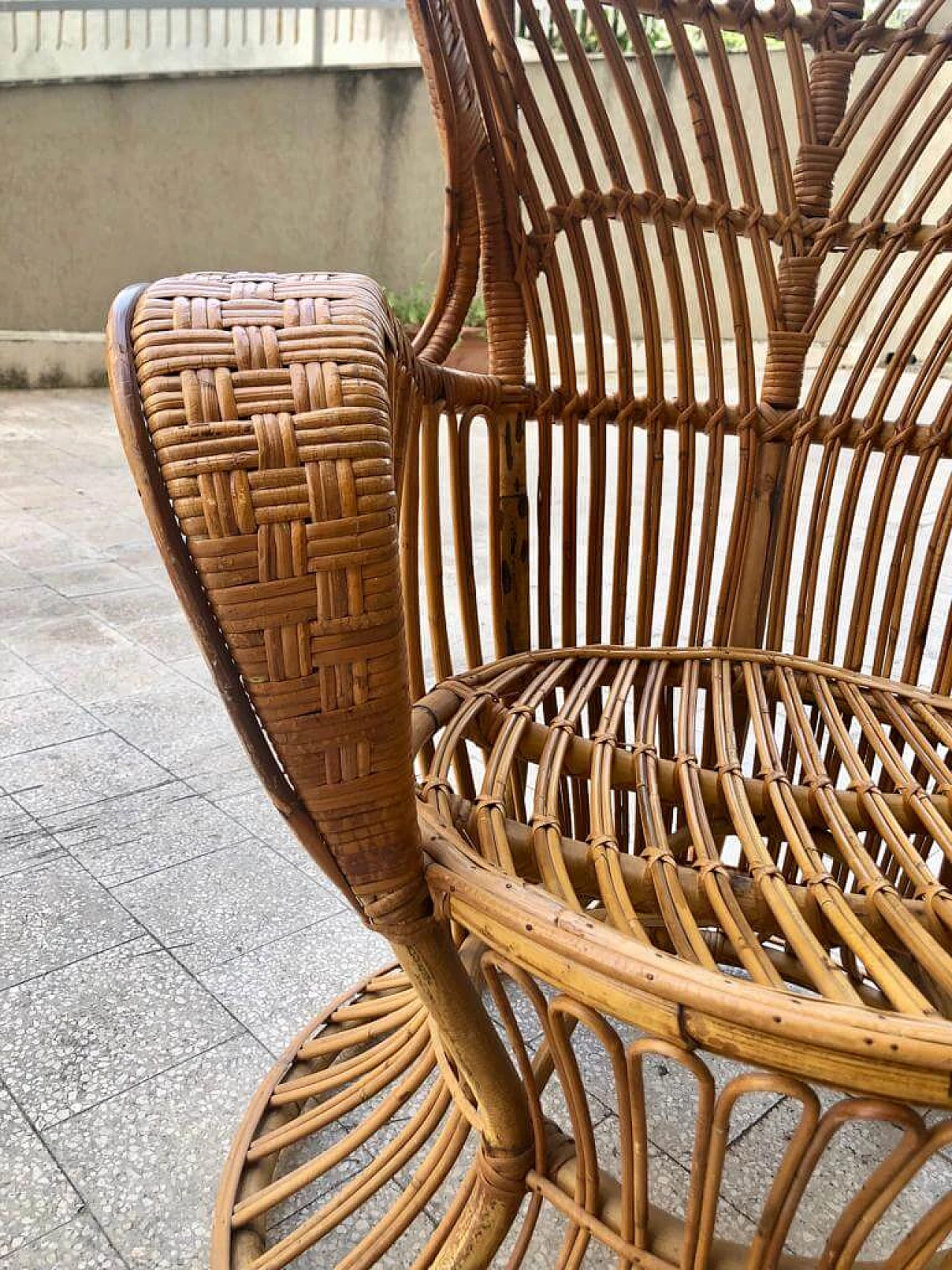 Rattan armchair by Lio Carminati and Gio Ponti for Bonacina, 1950s 9