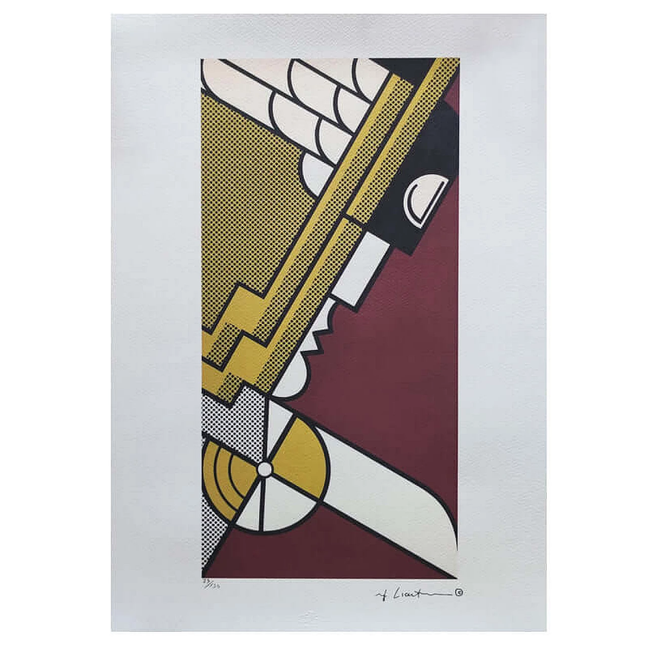Lichtenstein's lithograph Salute to Aviation Corlett 63 limited edition, 1980s 1