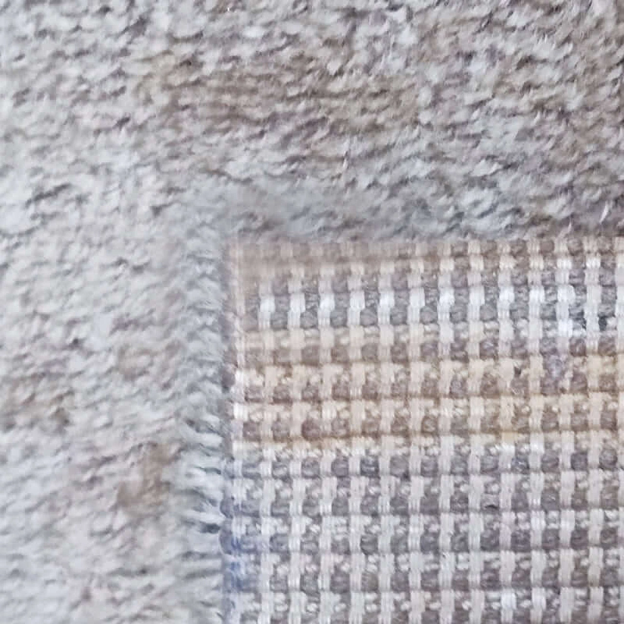 Tappeto con motivo geometrico in lana, anni '70 7
