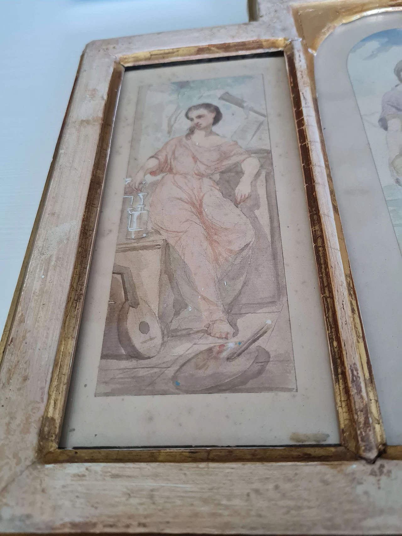 Trittico di acquerelli  firmati  Jean Louis Victor Viger du Vigneau 8