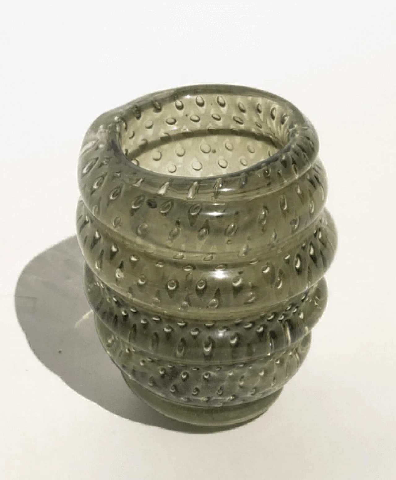 Vaso in vetro di Murano verde a forma di spirale, anni '60 2