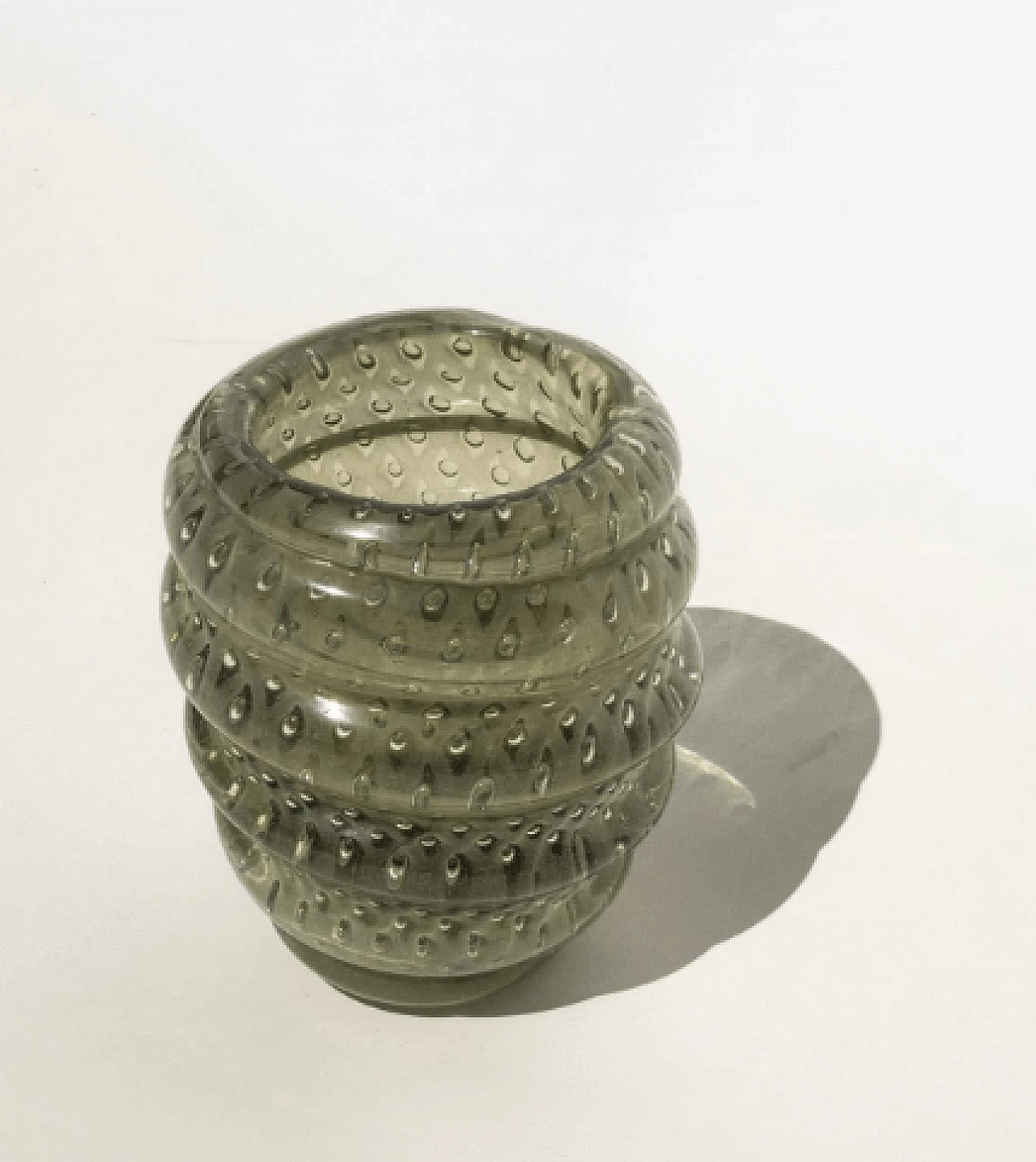 Vaso in vetro di Murano verde a forma di spirale, anni '60 3
