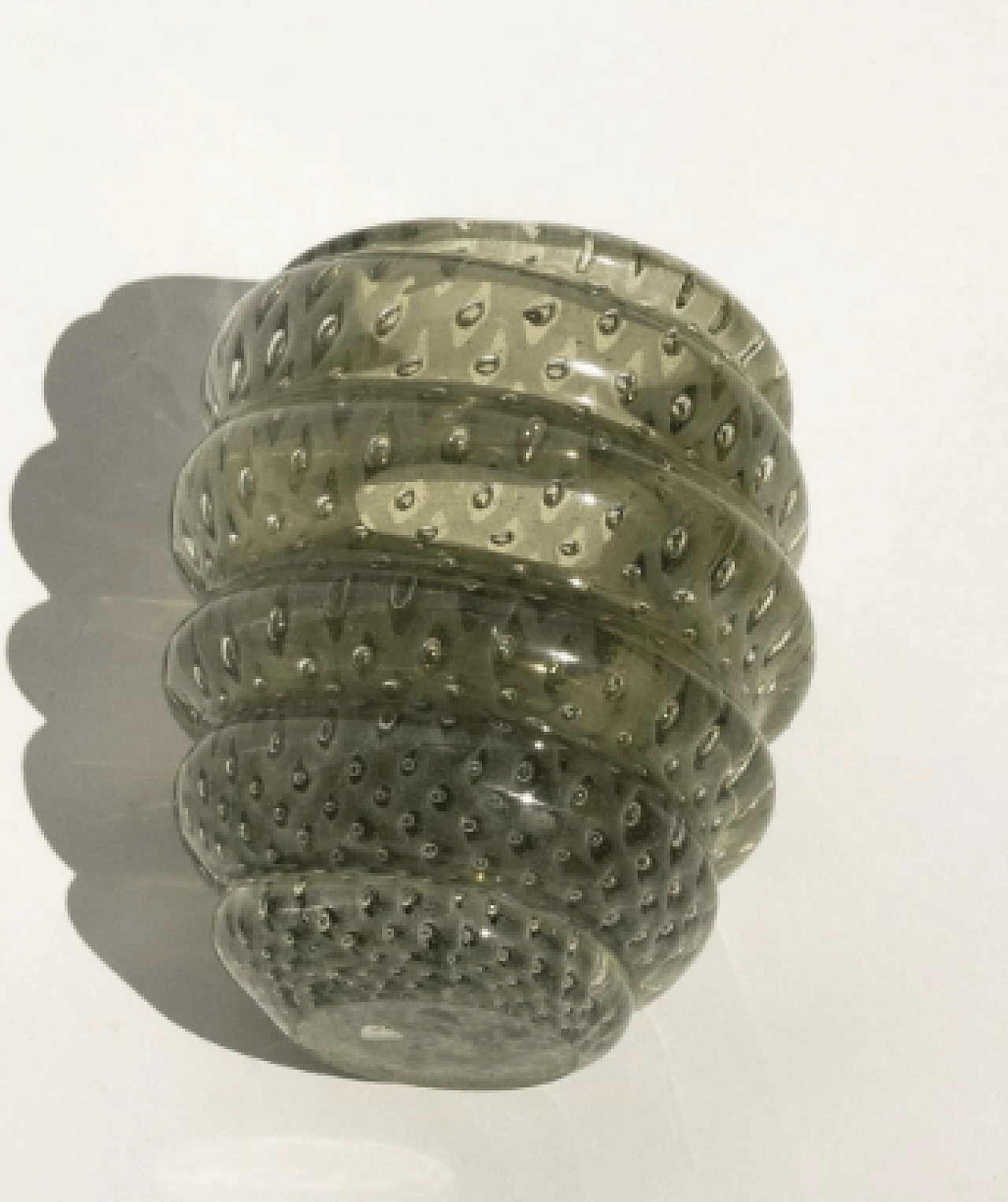 Vaso in vetro di Murano verde a forma di spirale, anni '60 5