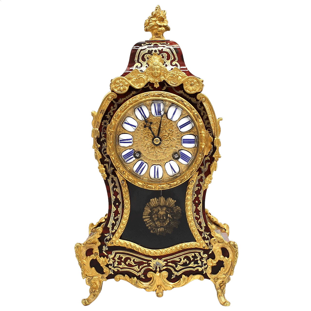 Cartel pendulum clock inlaid in tortoiseshell and brass, mid-19th century 11