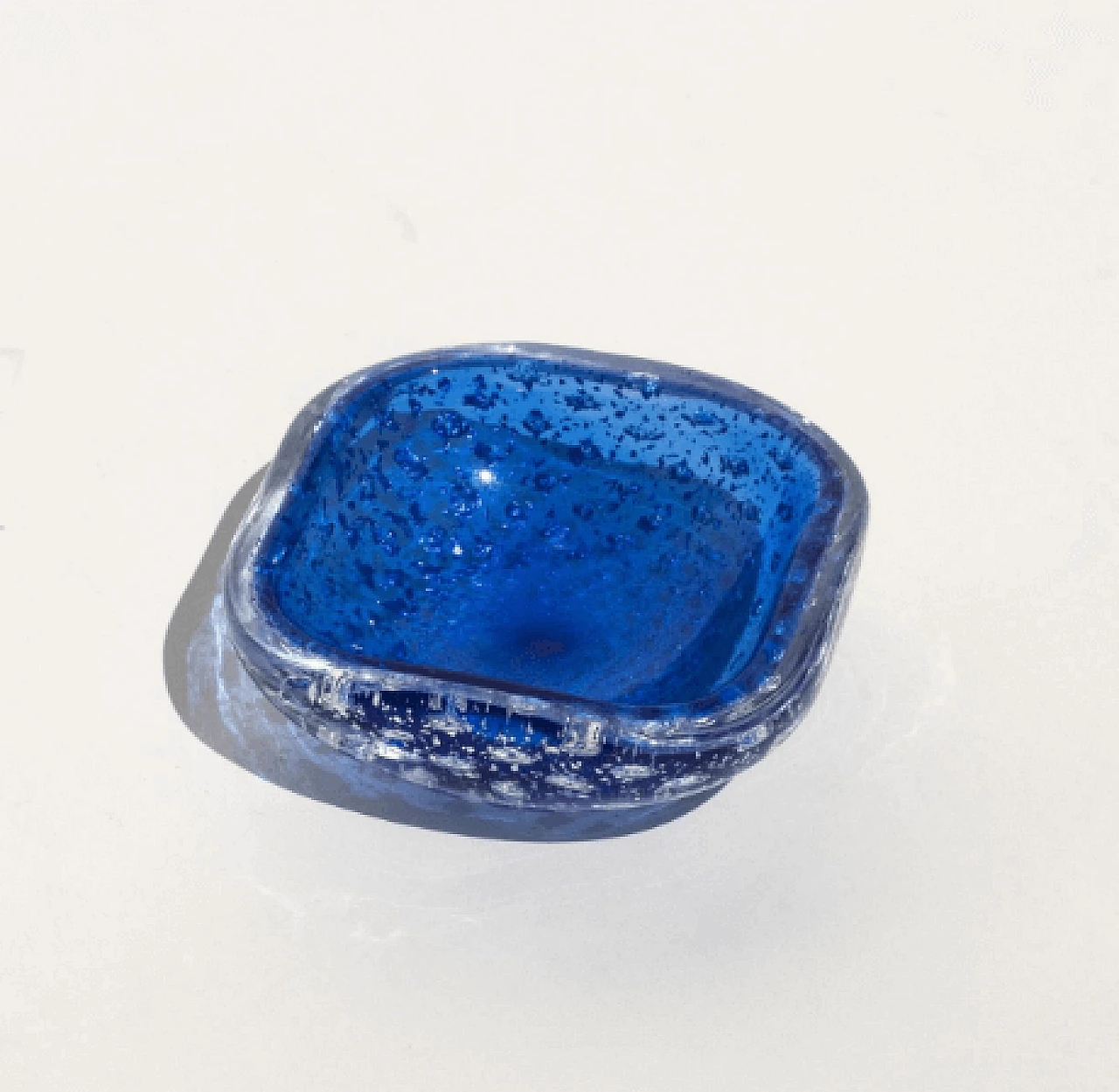 Ciotola in vetro di Murano blu, anni '60 2