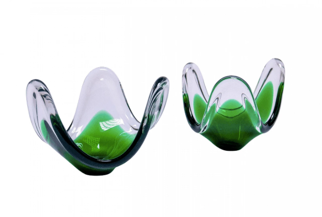 Pair of sculptures in Murano glass , 1960s 1