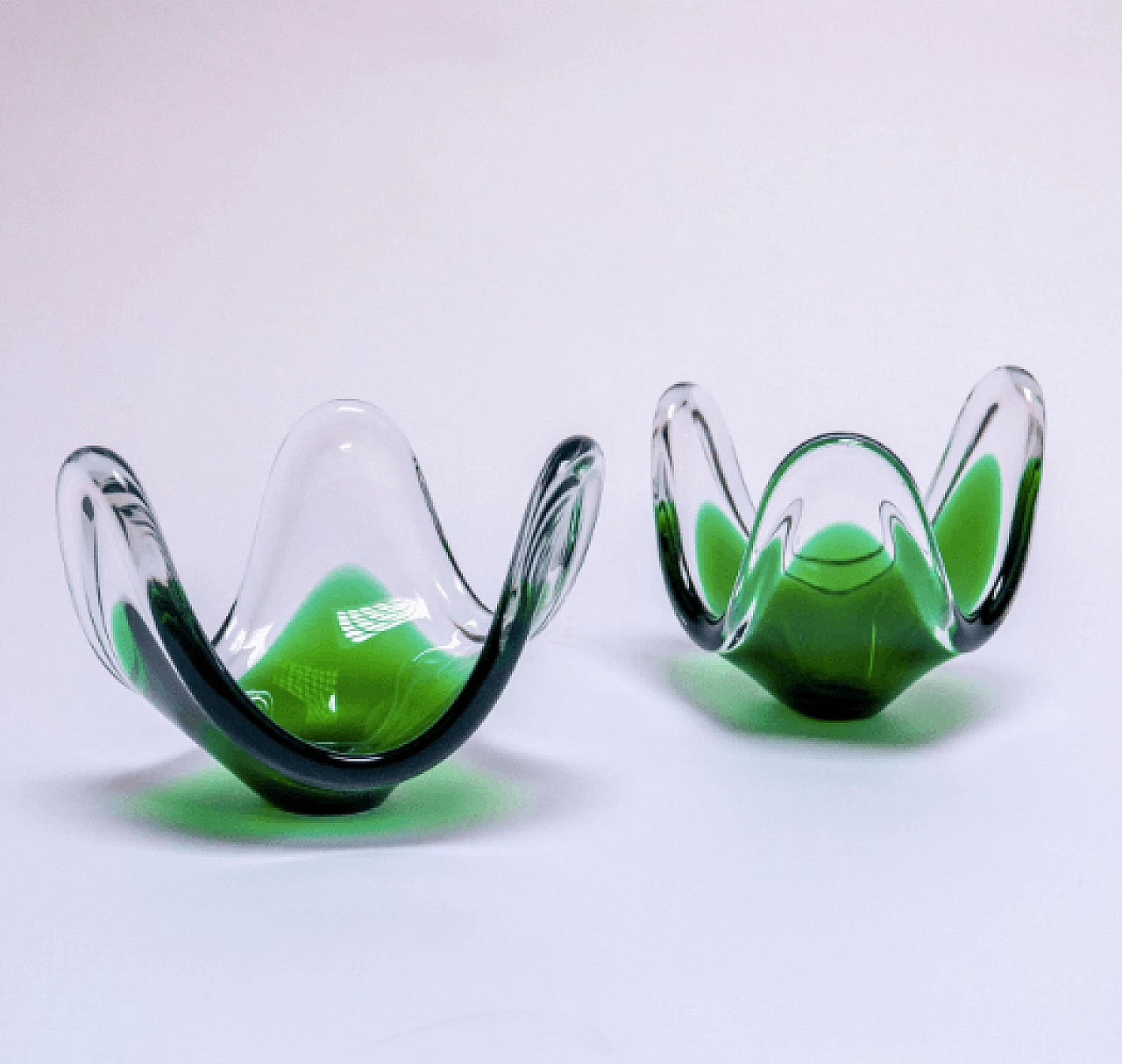 Pair of sculptures in Murano glass , 1960s 2
