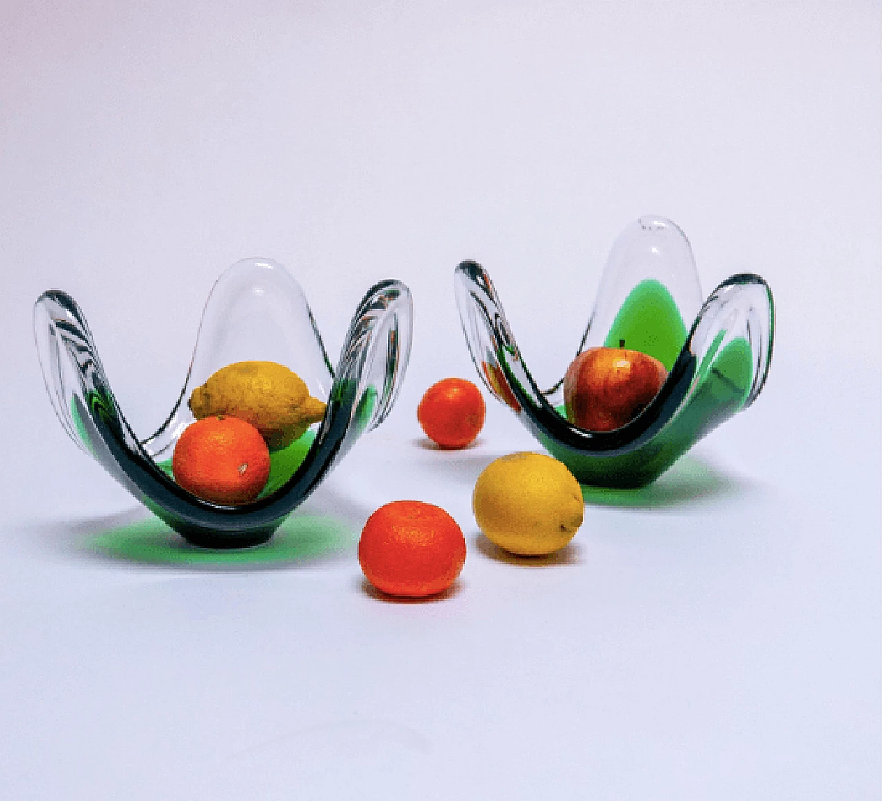 Pair of sculptures in Murano glass , 1960s 4