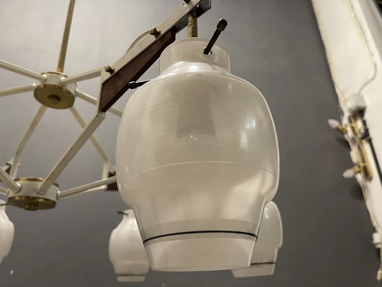 Lampadario geometrico di Stilnovo in vetro, anni '50 3