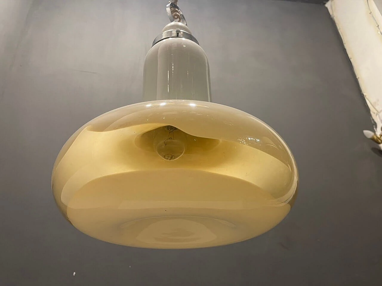 Murano glass and chrome-plated metal chandelier, 1960s 7