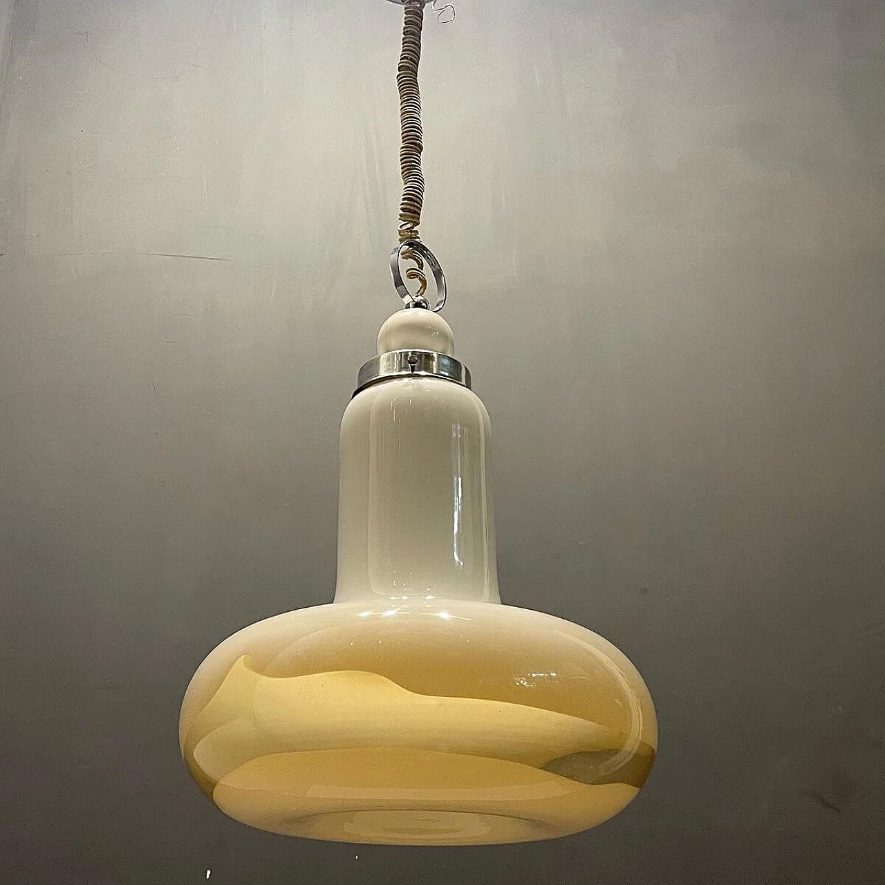 Murano glass and chrome-plated metal chandelier, 1960s 8