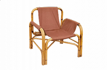 Bamboo armchair in the Bonacina style, 1960s