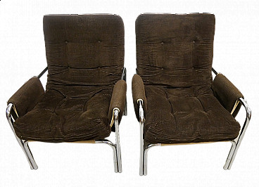 Pair of armchairs with velvet upholstery, 1960s