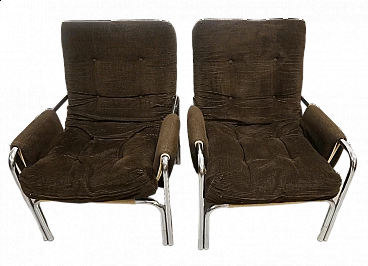 Pair of armchairs with velvet upholstery, 1960s