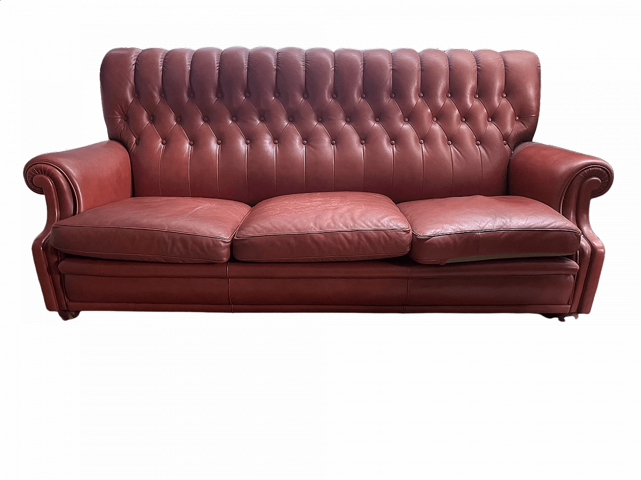 Divano Bonnie in pelle rossa di Poltrona Frau, anni '60 6