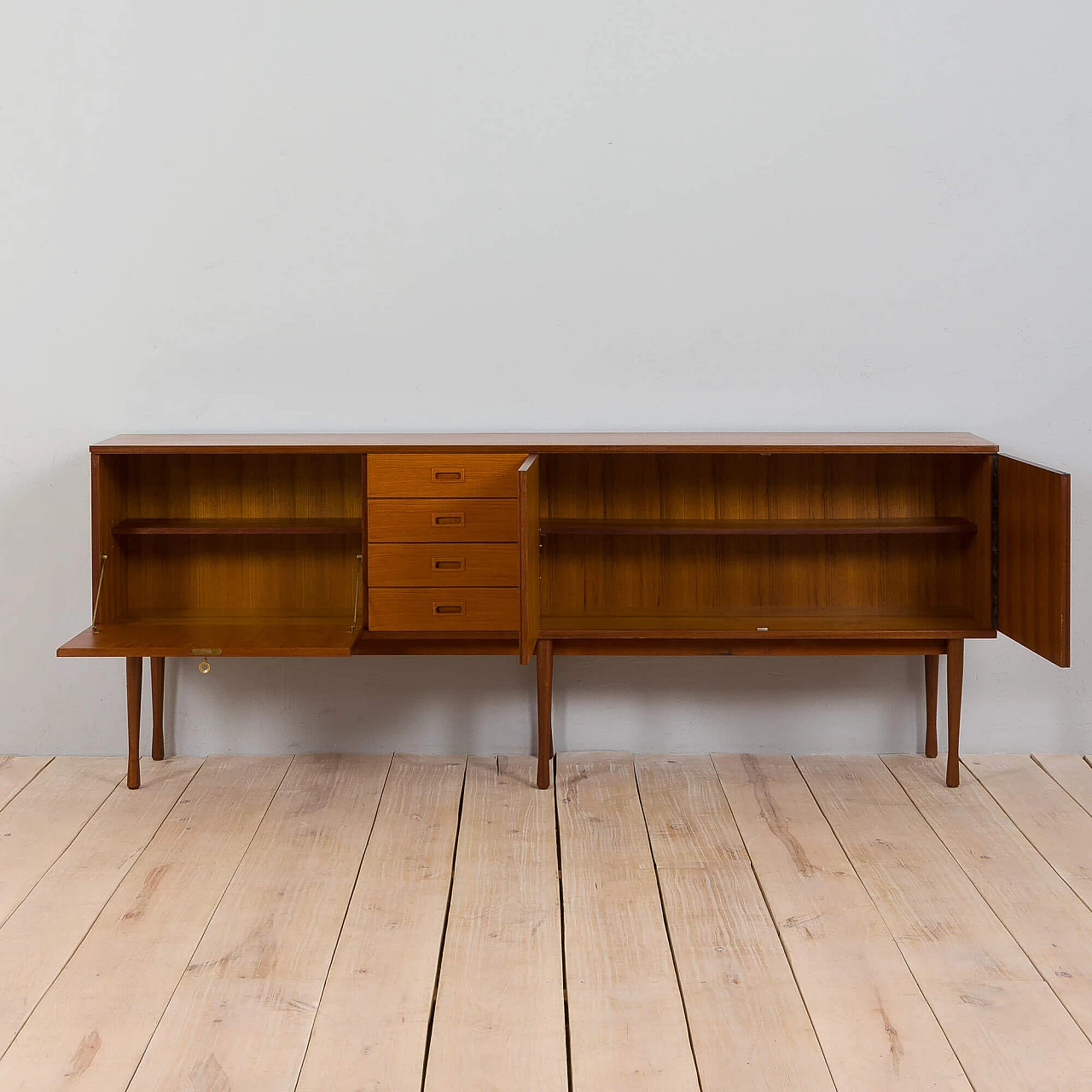 Extra-long teak sideboard by Ima Mobili, 1970s 4
