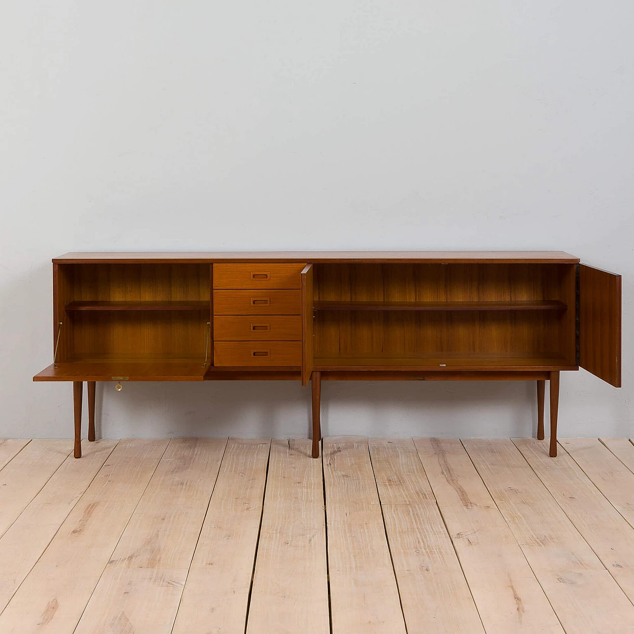 Credenza extra lunga in teak di Ima Mobili, anni '70 4