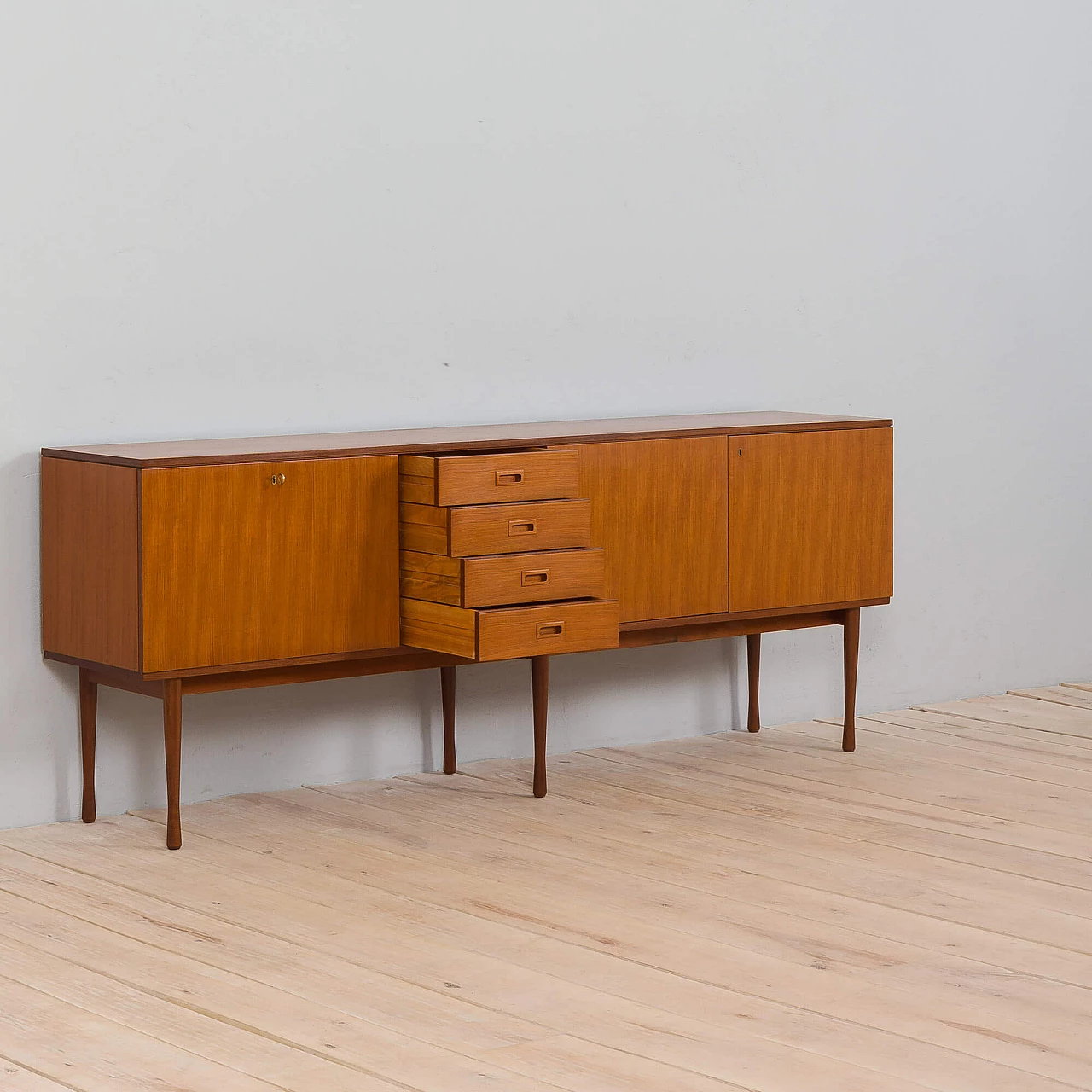 Extra-long teak sideboard by Ima Mobili, 1970s 6