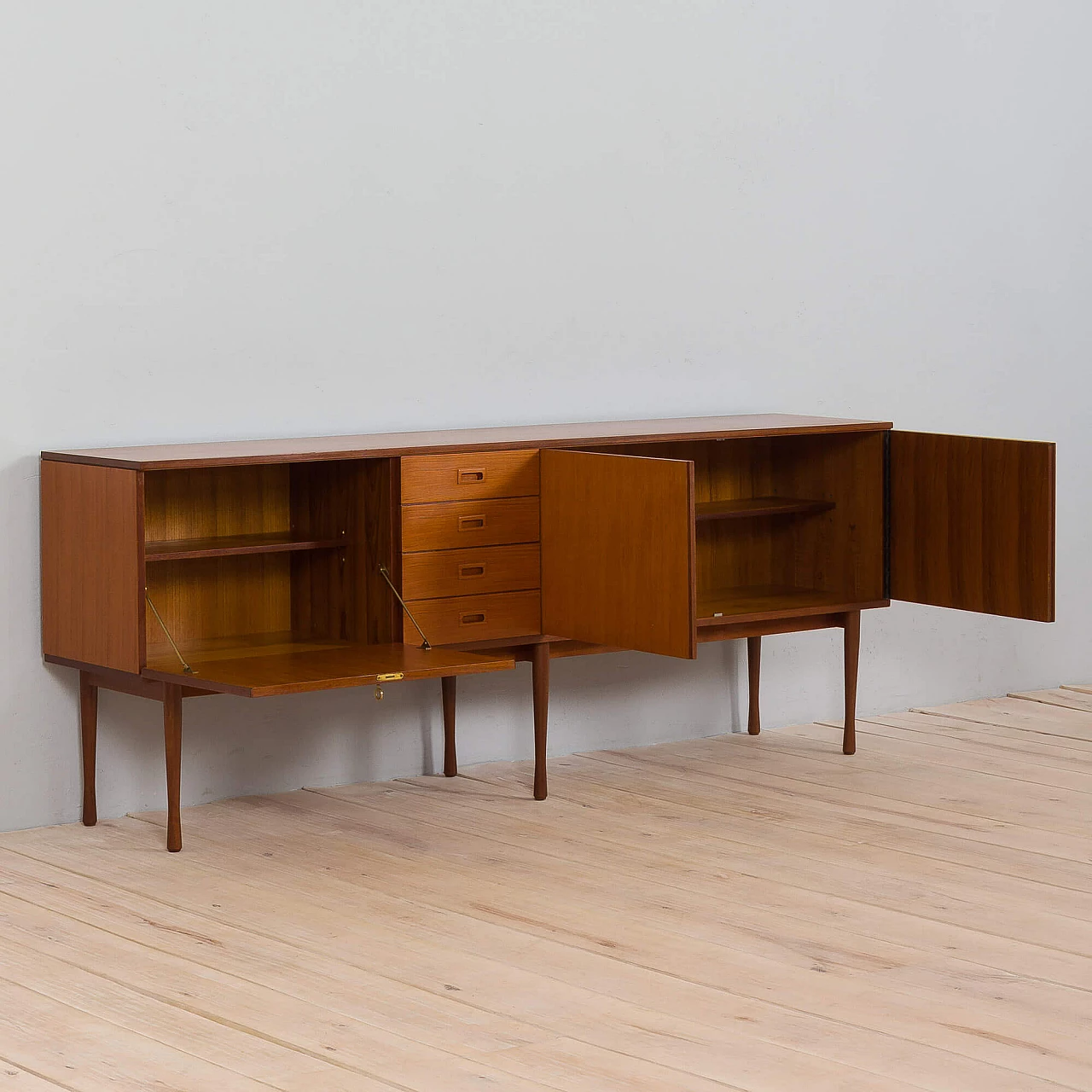 Extra-long teak sideboard by Ima Mobili, 1970s 7