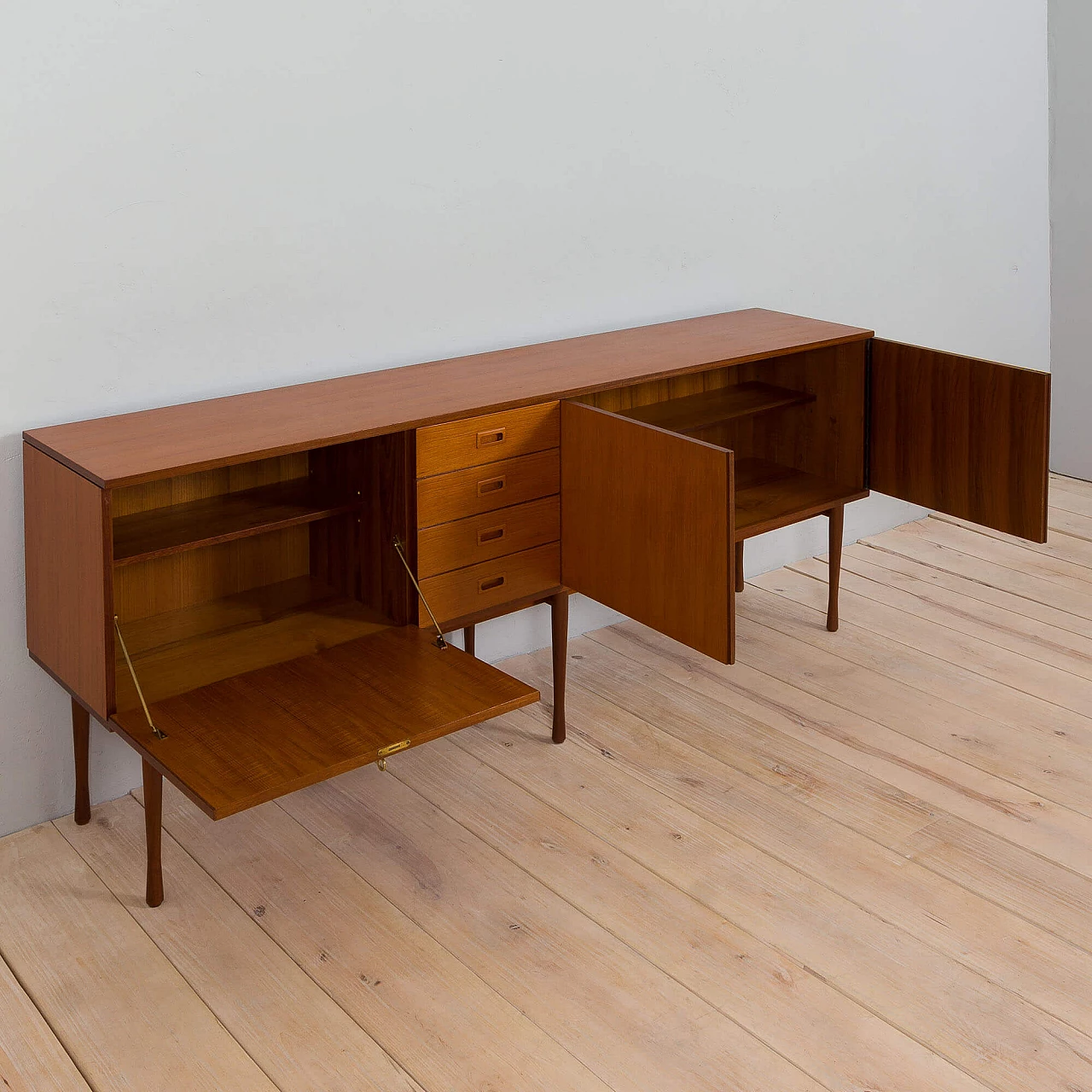 Extra-long teak sideboard by Ima Mobili, 1970s 8