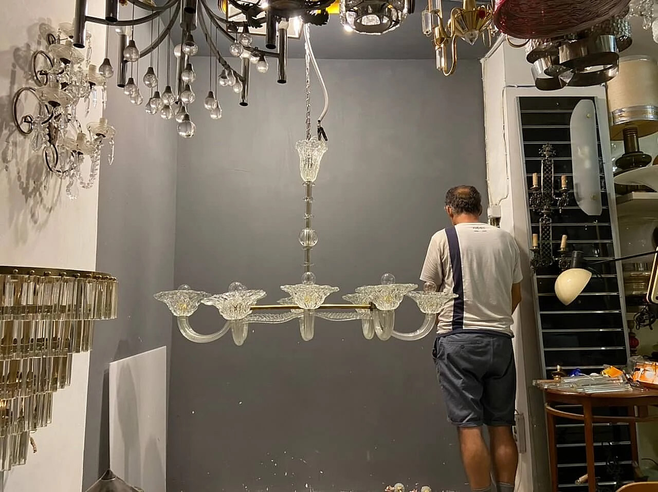 Murano glass chandelier by Barovier, 1920s 8