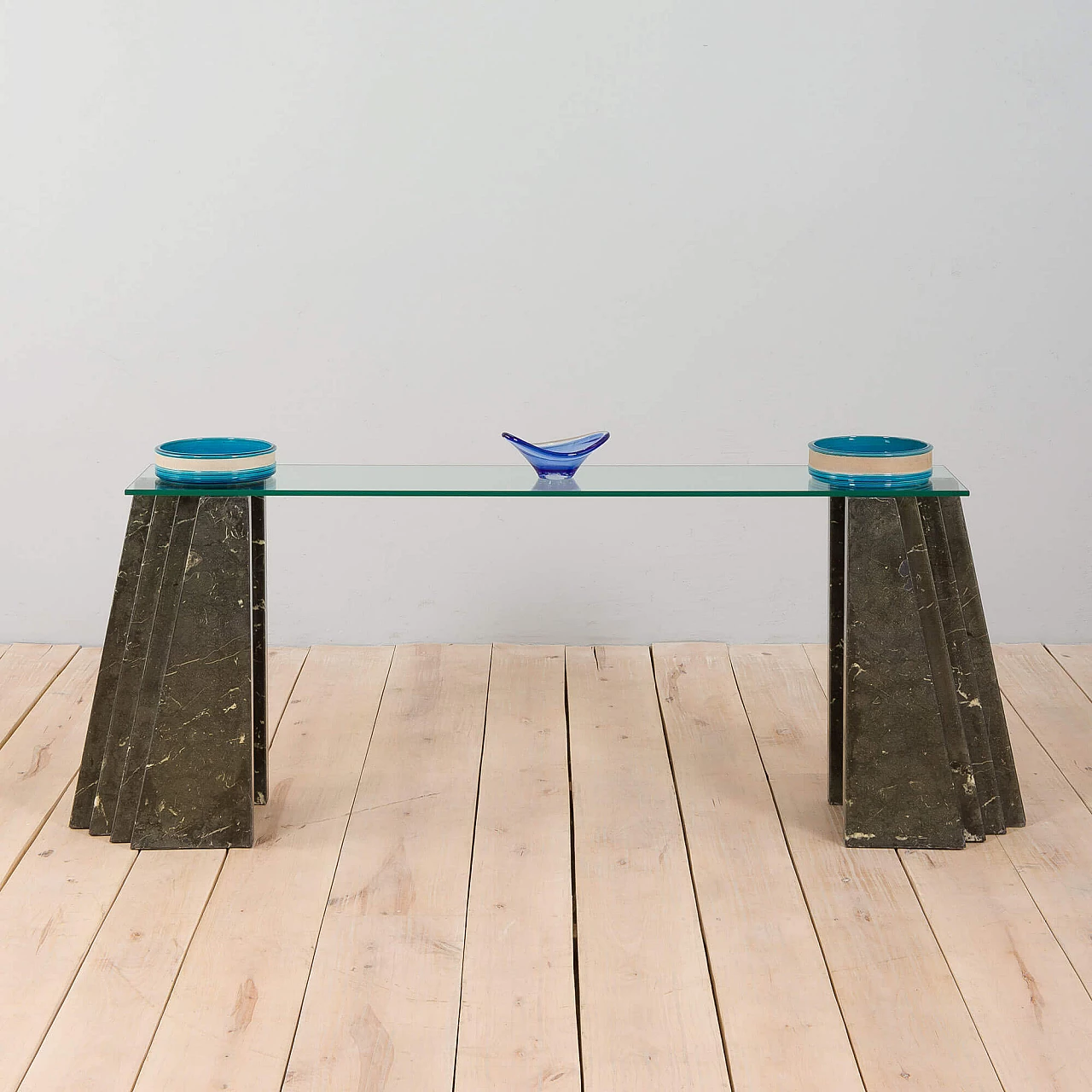 Marble and glass console table in the style of Carlo Scarpa by Cattelan, 1970s 2