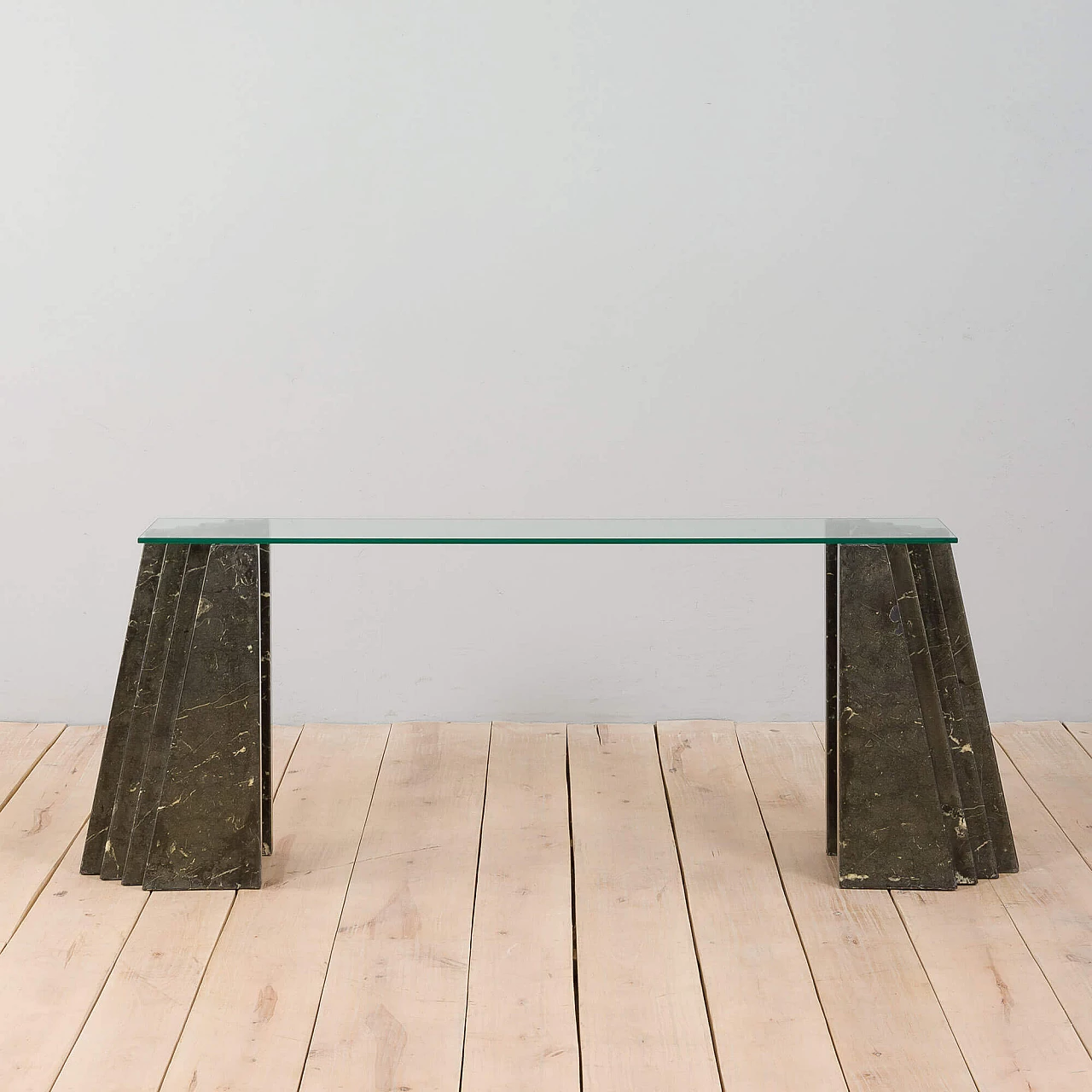 Marble and glass console table in the style of Carlo Scarpa by Cattelan, 1970s 5