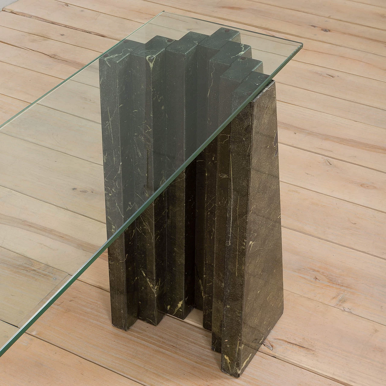 Marble and glass console table in the style of Carlo Scarpa by Cattelan, 1970s 8