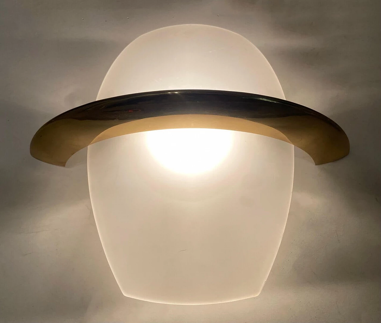 3 Satin-finished glass wall lights, 1980s 3