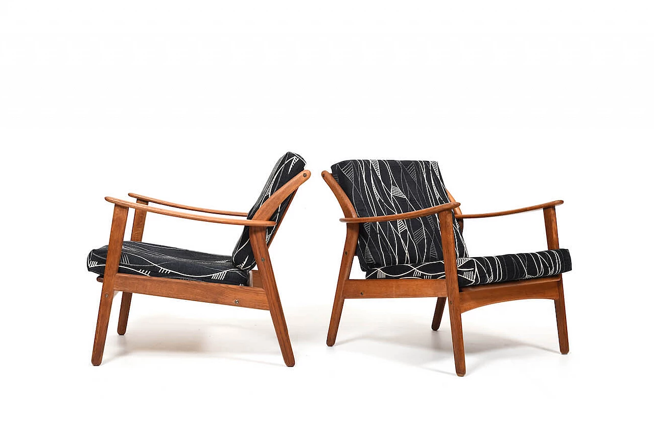 Pair of oak armchairs by Niels Koefoed, 1960s 1