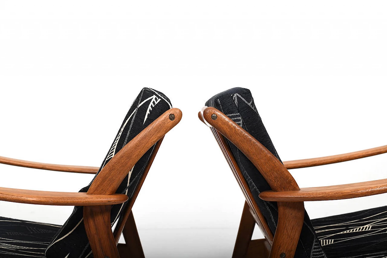 Pair of oak armchairs by Niels Koefoed, 1960s 4