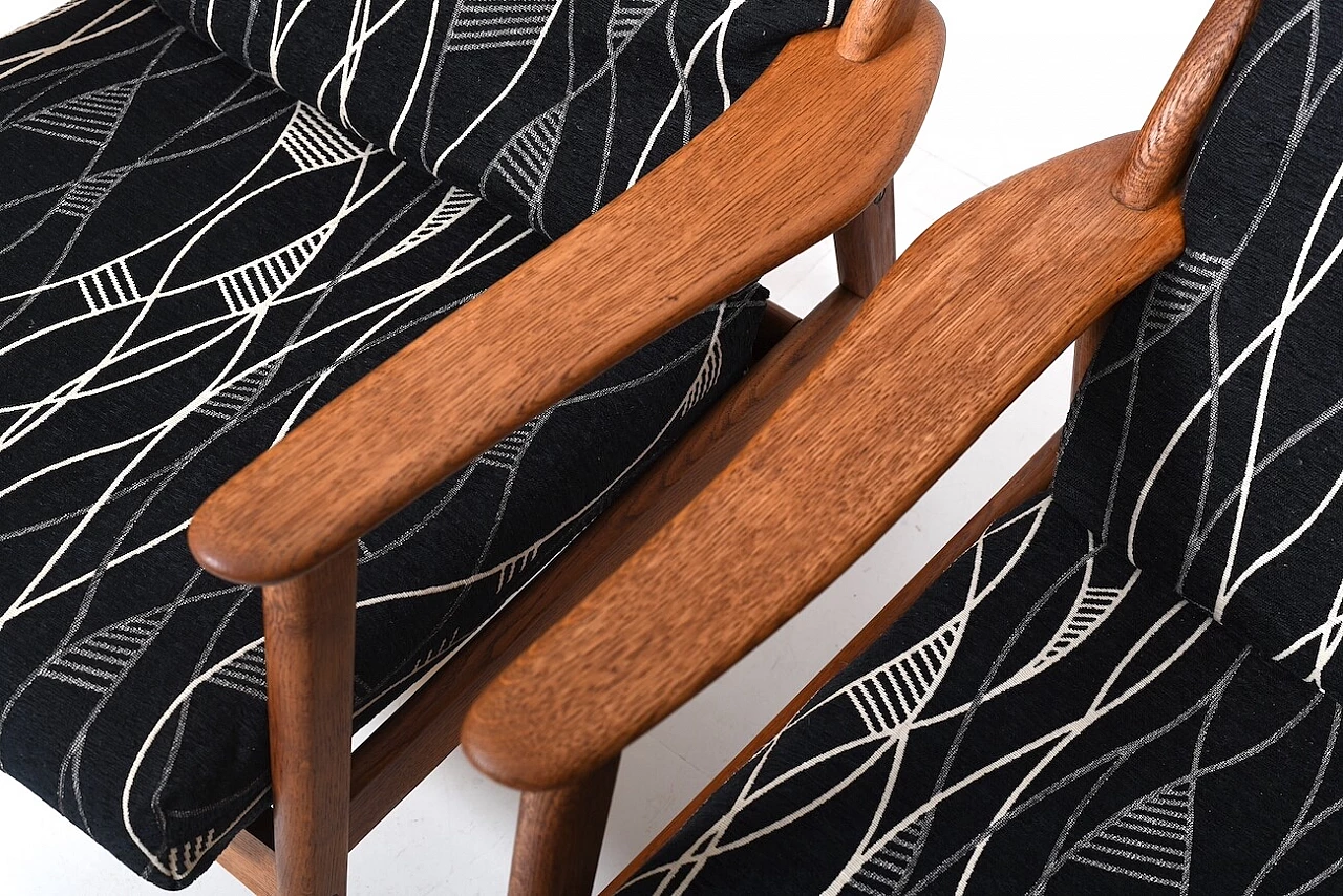 Pair of oak armchairs by Niels Koefoed, 1960s 7