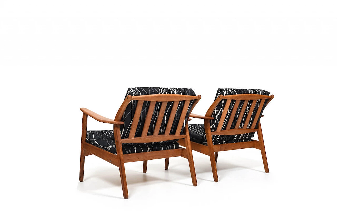 Pair of oak armchairs by Niels Koefoed, 1960s 9