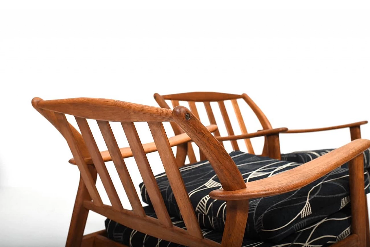Pair of oak armchairs by Niels Koefoed, 1960s 13