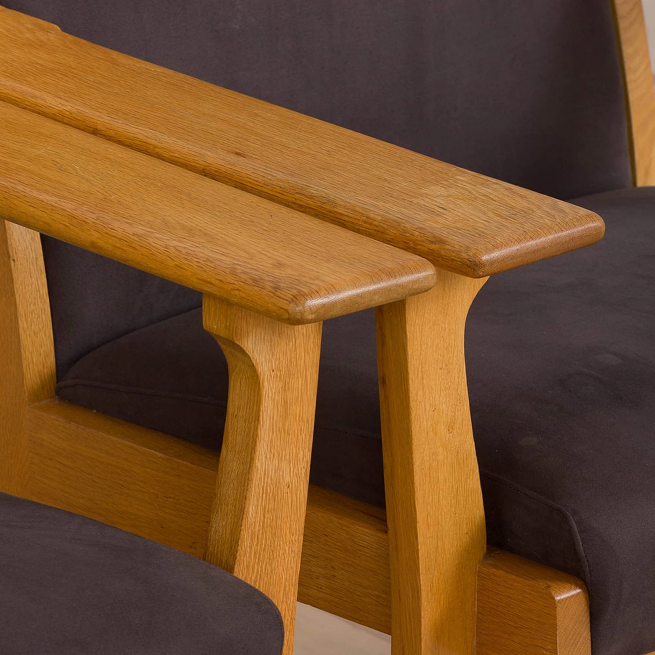 Pair of Easy Lounge armchairs in GE 181 oak by Hans Wegner for Getama, 1970s 9