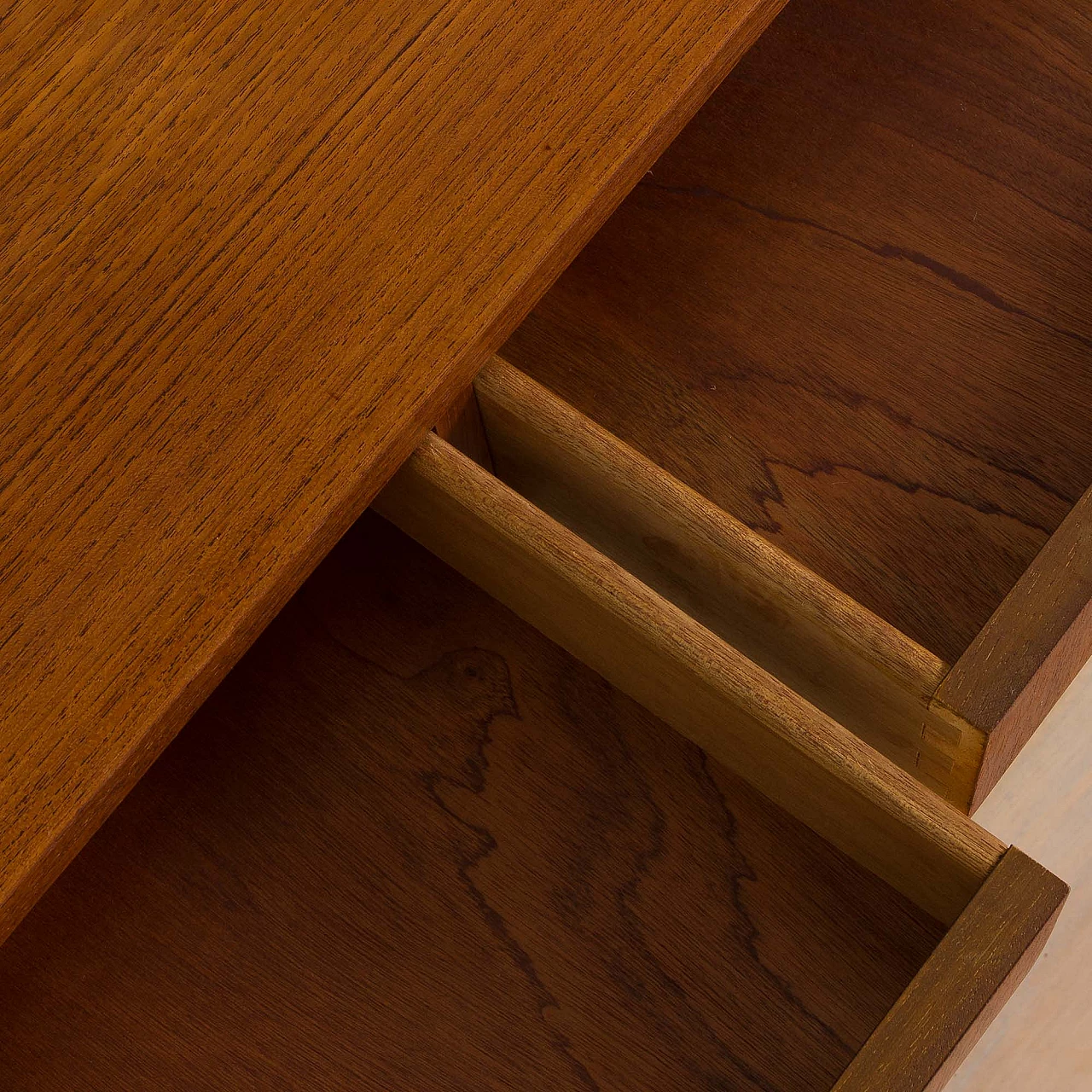 Danish teak wall cabinet with console and 3 shelves in Cadovius and Sorensen style, 1960s 8