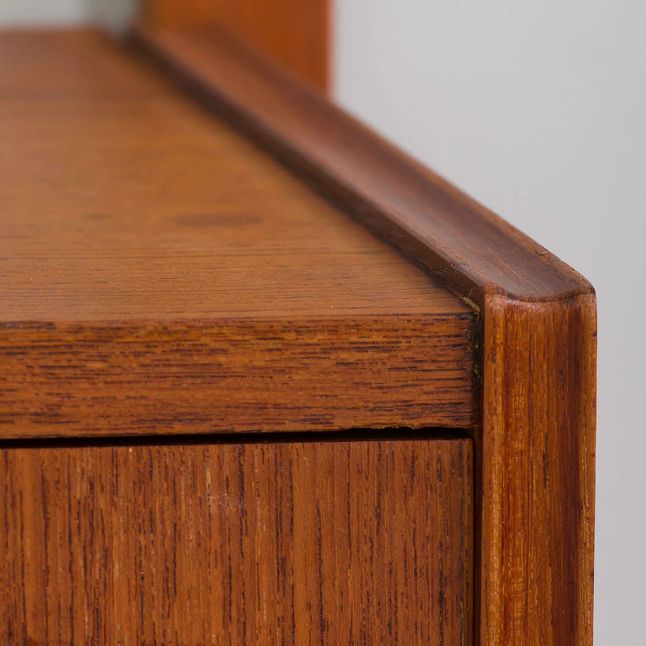 Danish teak wall cabinet with console and 3 shelves in Cadovius and Sorensen style, 1960s 13