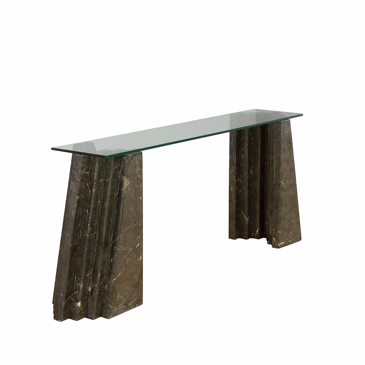 Marble and glass console table in the style of Carlo Scarpa by Cattelan, 1970s 15