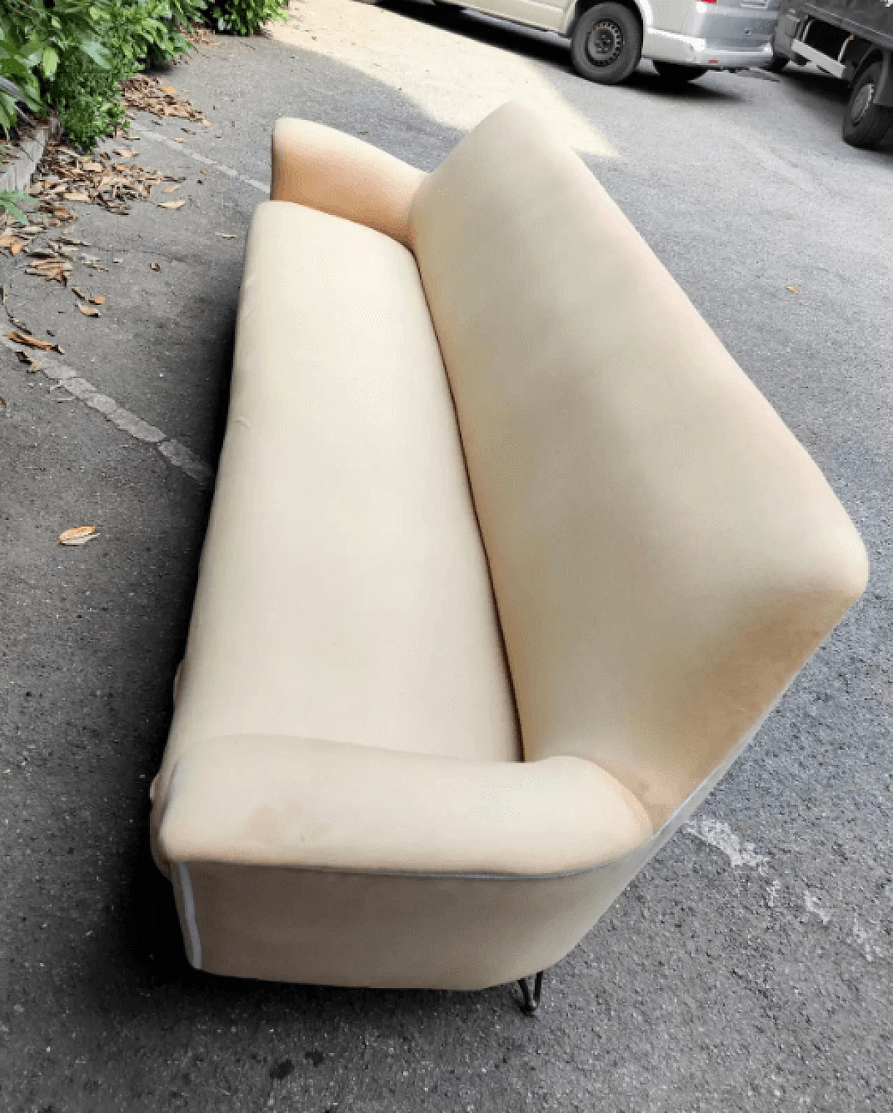 Large beige sofa by Ico Parisi, 1950s 5