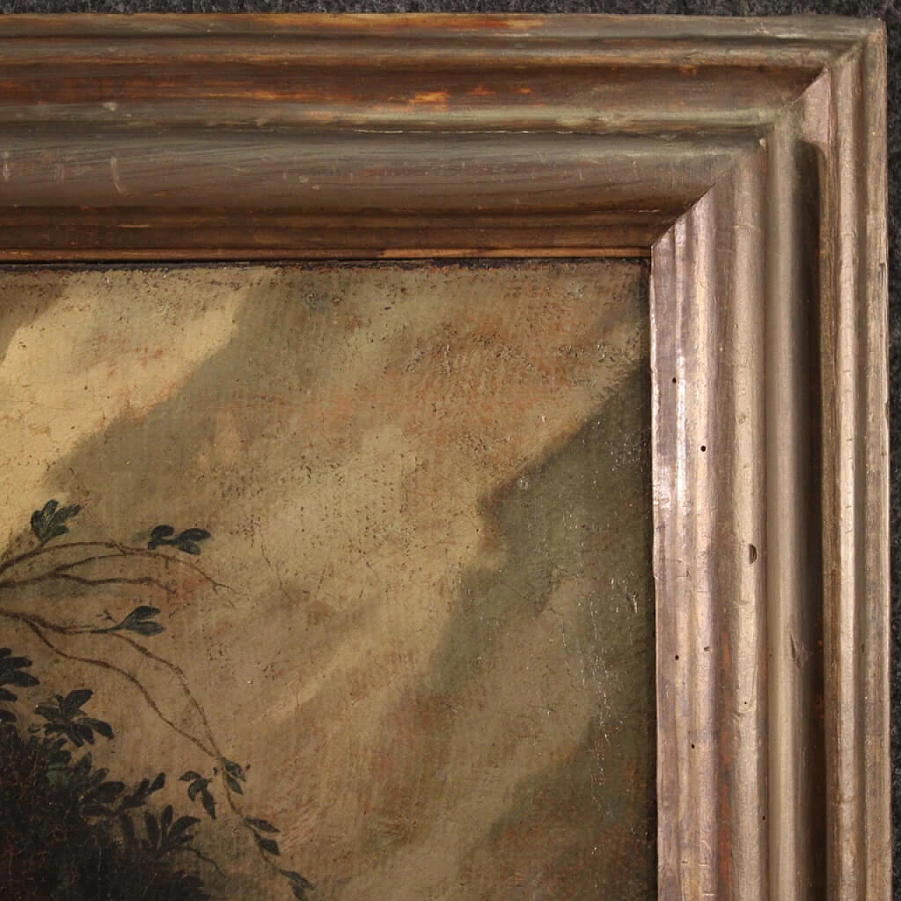 Oil on canvas depicting a pastoral scene with frame, 18th century 6
