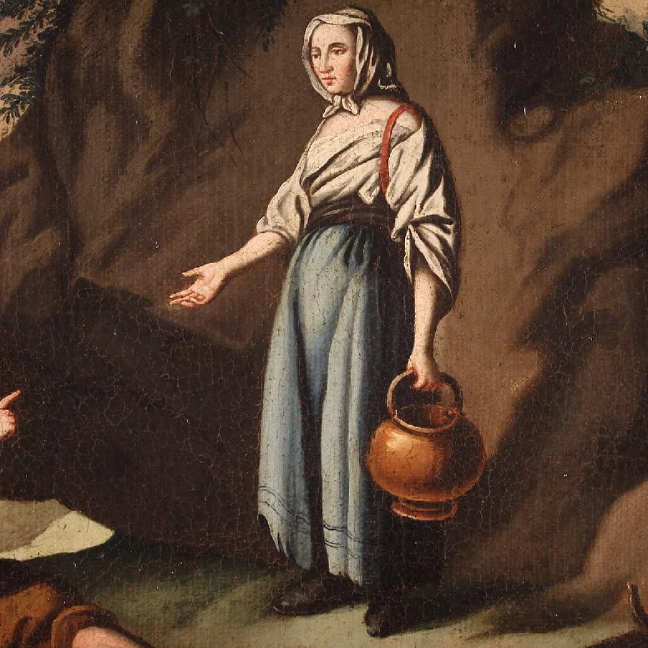 Oil on canvas depicting a pastoral scene with frame, 18th century 7