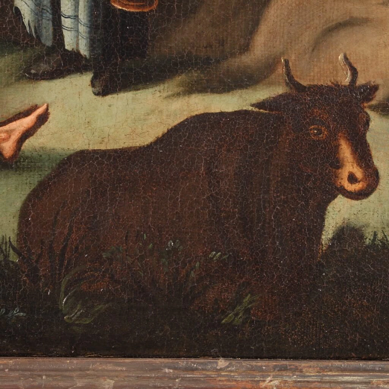 Oil on canvas depicting a pastoral scene with frame, 18th century 8