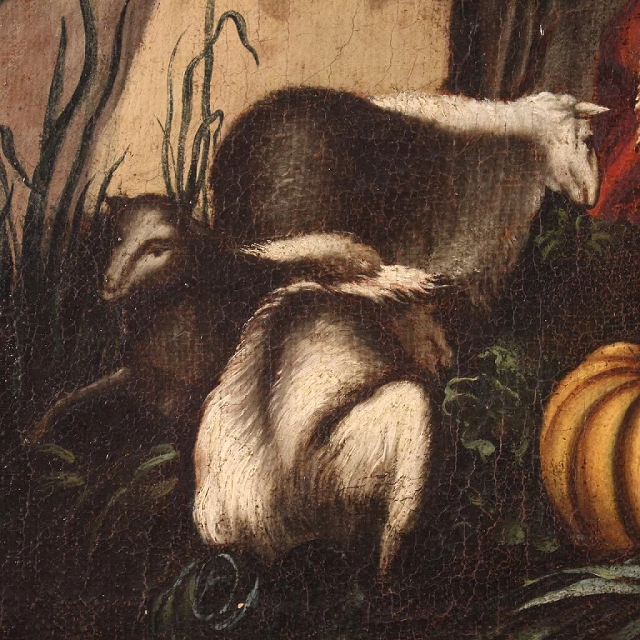 Oil on canvas depicting a pastoral scene with frame, 18th century 9