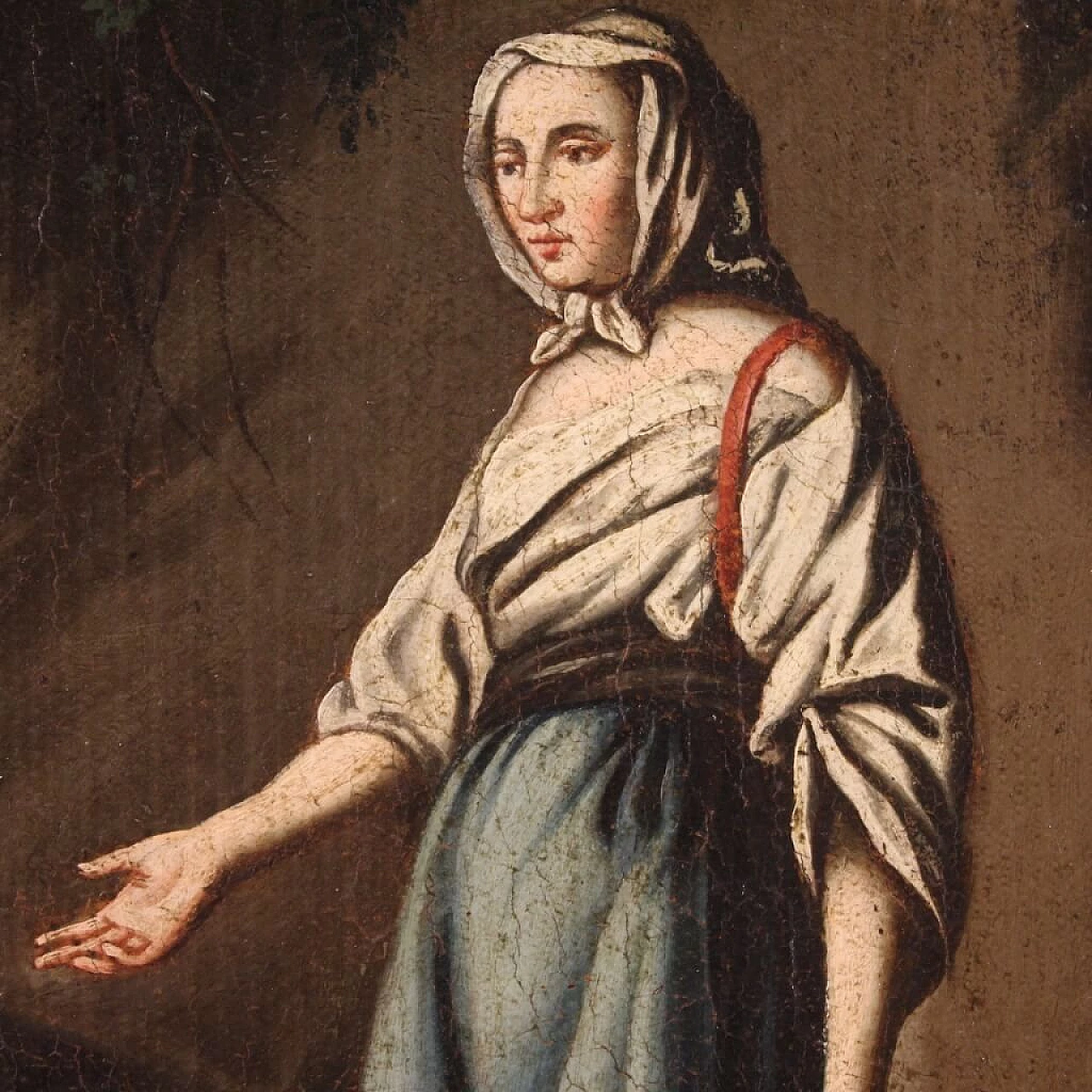 Oil on canvas depicting a pastoral scene with frame, 18th century 10